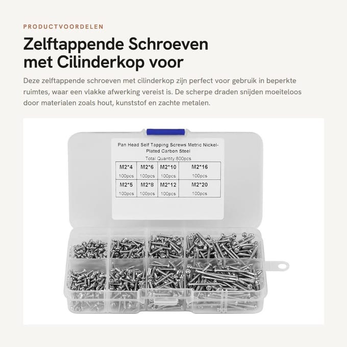Dailygoods - Zelftappende Schroeven met Cilinderkop voor Houtbewerking