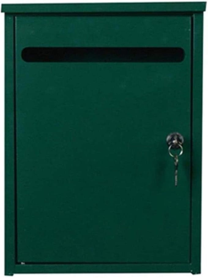 Brievenbus Buiten - Postvak Muur - Post Ontvangen - Afsluitbaar Veilig - 26x10x36cm - Leger Groen