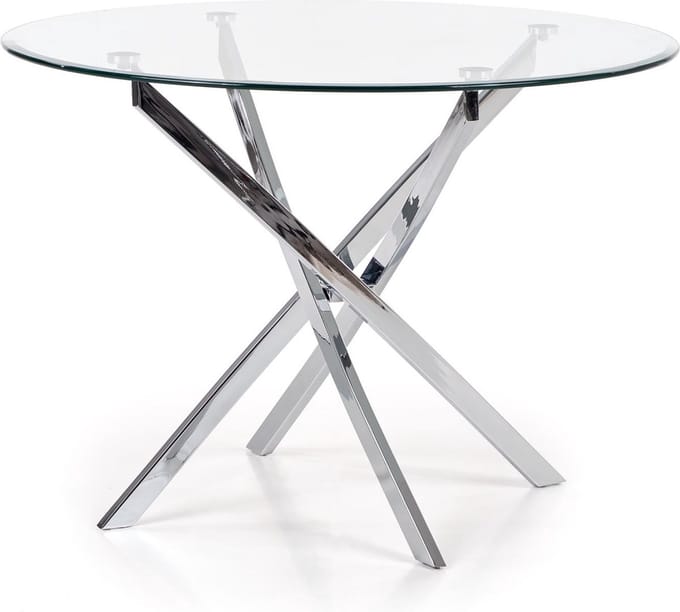 Glazen Eettafel Raymond 100 Cm Breed Chrome