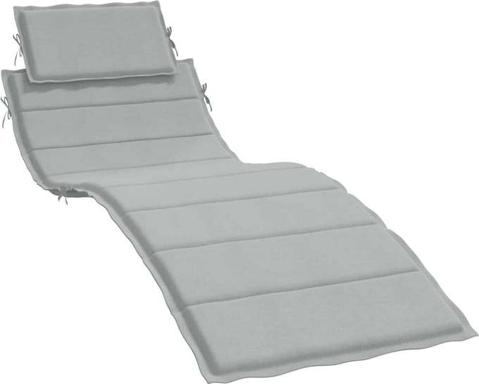 vidaXL - Ligbedkussen - 186x58x4 - cm - stof - gemêleerd - lichtgrijs