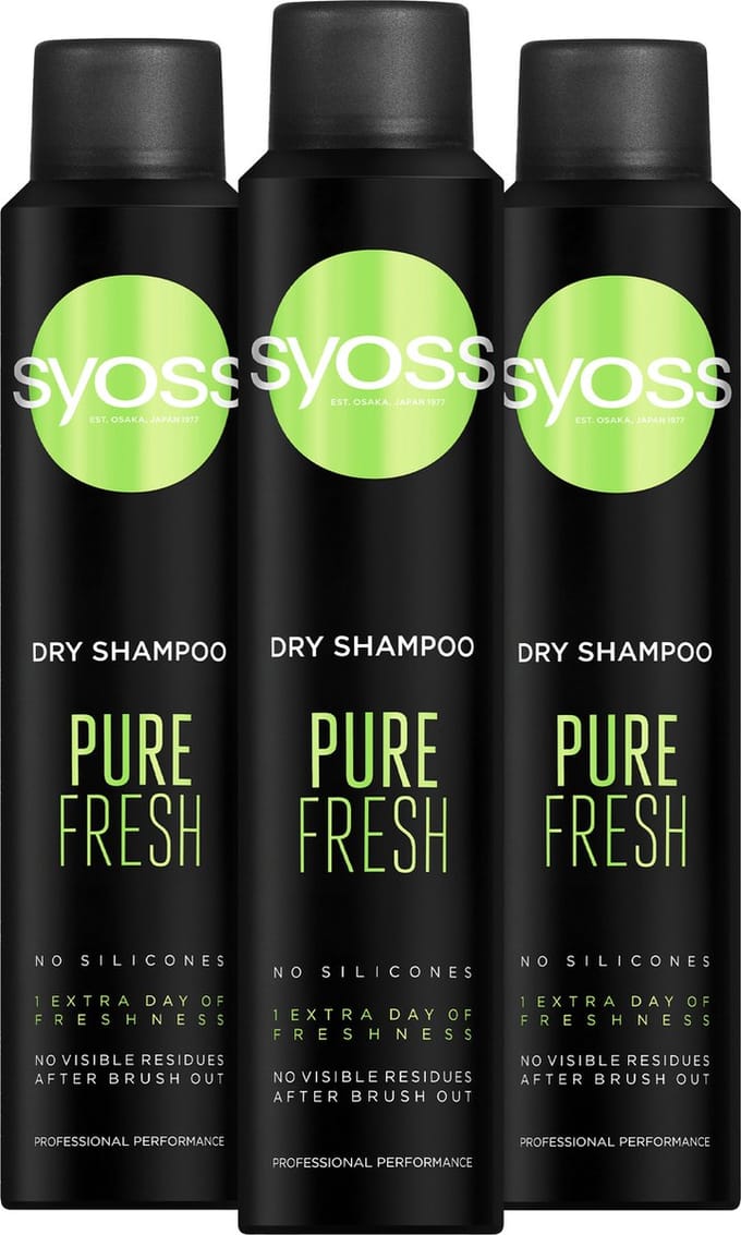 SYOSS DroogShampoo Pure Fresh 3x 200ml - Voordeelverpakking