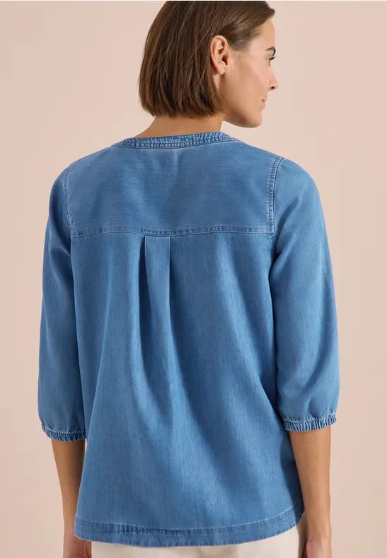 Tuniek met 3/4 mouwen in denimlook
