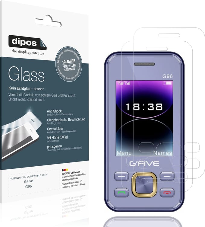 dipos – 2x Pantserfolie geschikt voor GFive G96 | 9H Screenprotector