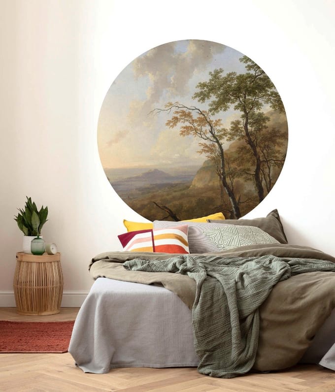 Fotobehang - Horizon 125x125cm - Rond - Vliesbehang - Zelfklevend