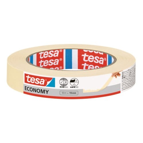 tesa schilderstape Economy, 50 m × 19 mm, zeem - gladde oppervlakken, gemakkelijk verwijderbaar, zonder resten