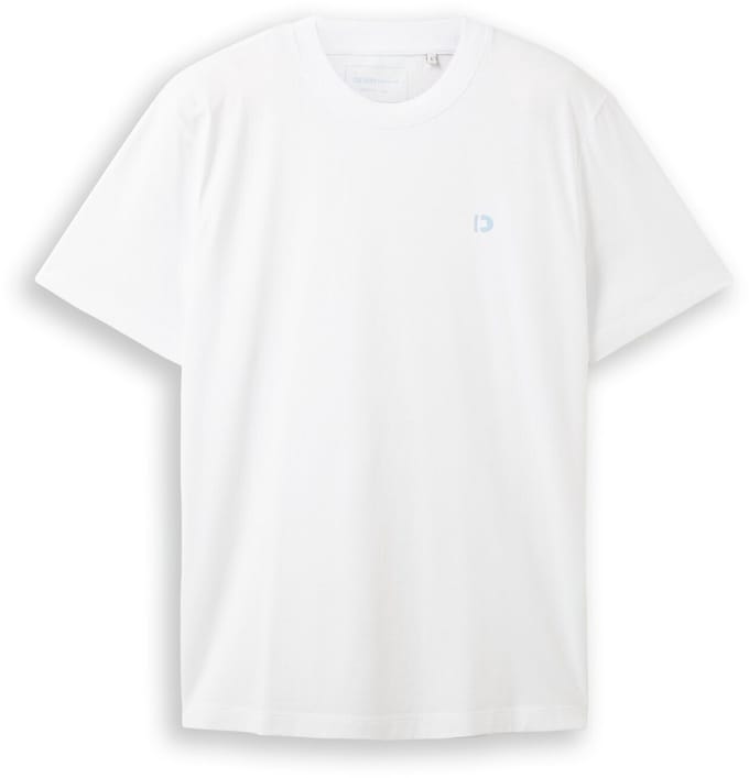 Tom Tailor Denim - Basic T-shirt met logo-print - Maat XL - White