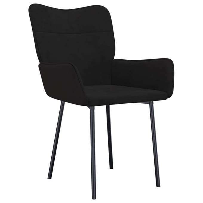 vidaXL - Eetkamerstoelen - 2 - st - fluweel - zwart