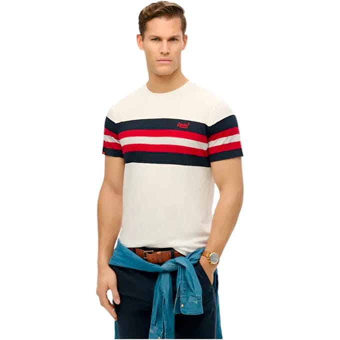 Superdry - Essentials T-shirt met strepen - Heren - T-shirts