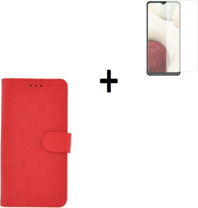 Samsung Galaxy A32 Hoesje - 5G - Samsung Galaxy A32 Screenprotector - Samsung A32 Hoes Wallet Bookcase Rood + Screenprotector P