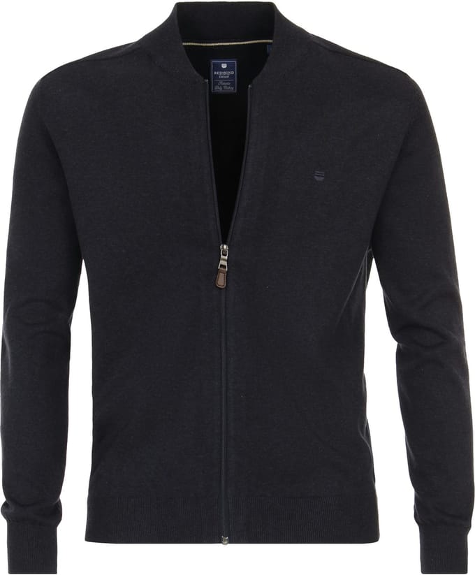 Redmond heren vest katoen - opstaande kraag - blauw (middeldik)