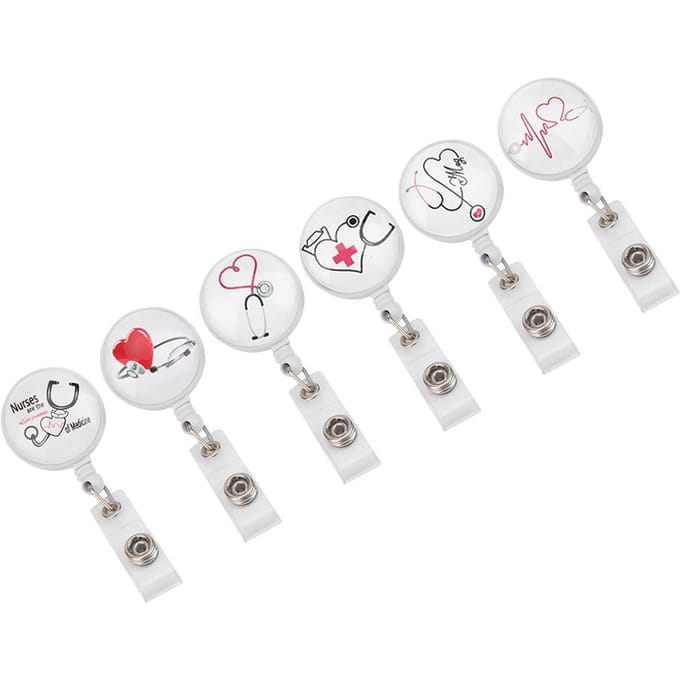 Intrekbare Badge Reel Clip Draagbare Verpleegkundige ID Naamkaart Badgehouders Accessoire white