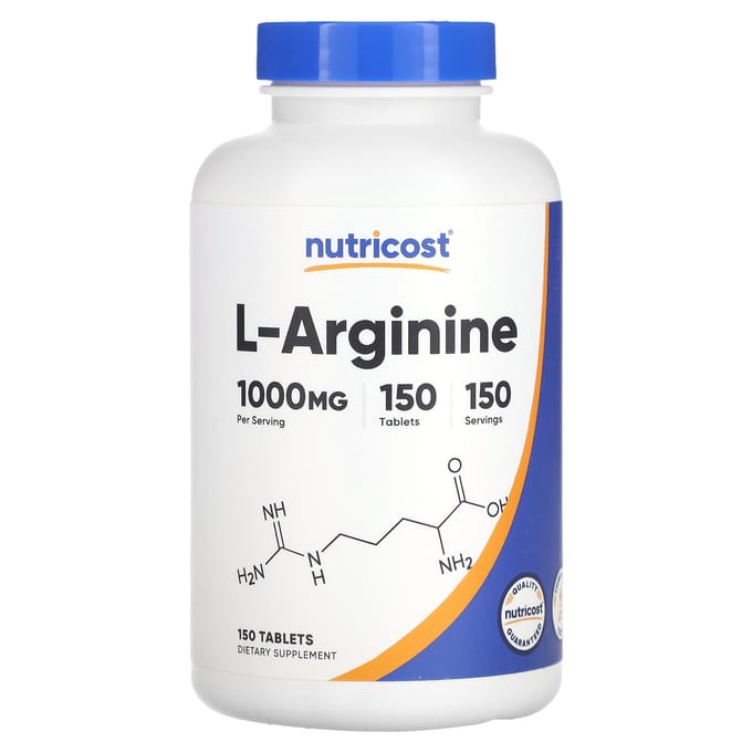 Nutricost, l-arginine, 1.000 mg, 150 tabletten