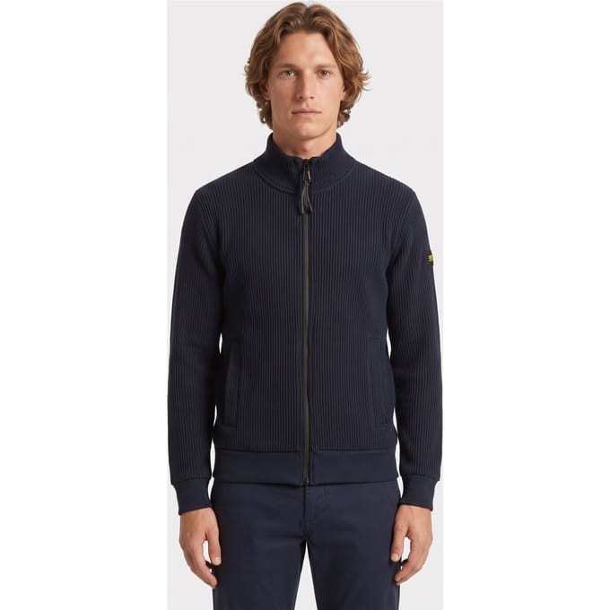 No Excess Sweater Full Zip Stand Up Collar Bonded Knit Night Größe: M | Pullover Outlet | Herren | Schwarz
