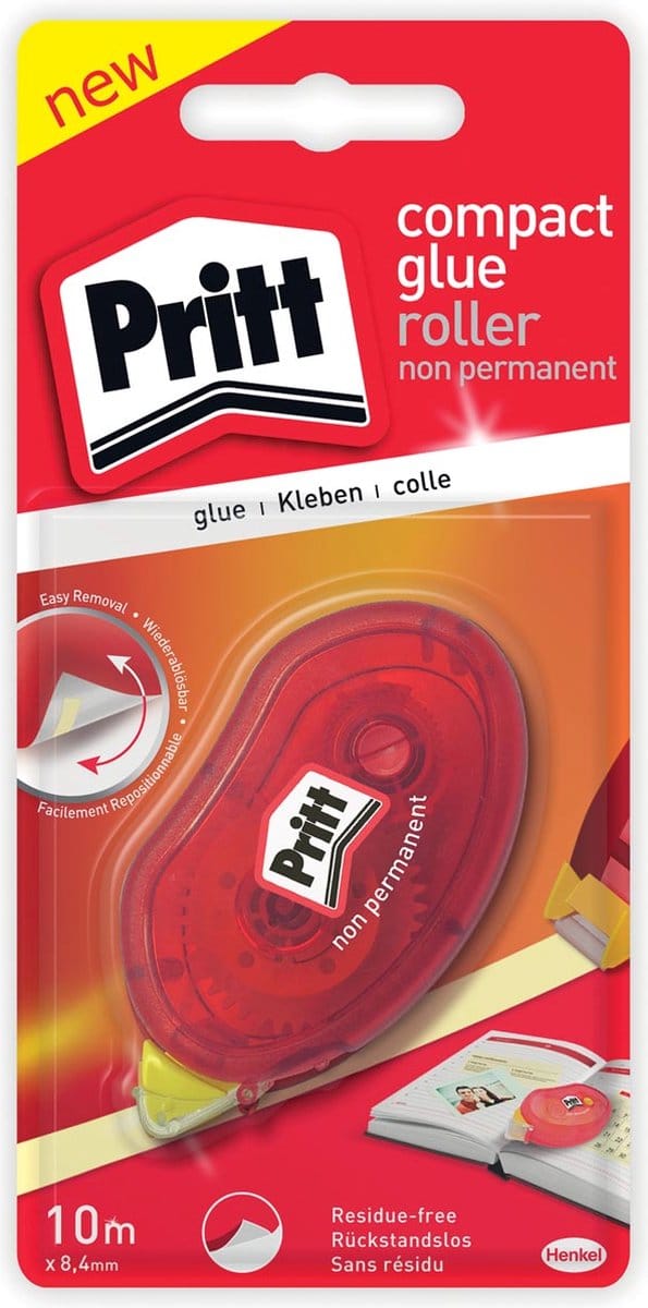 Lijmroller pritt compact non-permanent | Blister a 1 stuk | 10 stuks