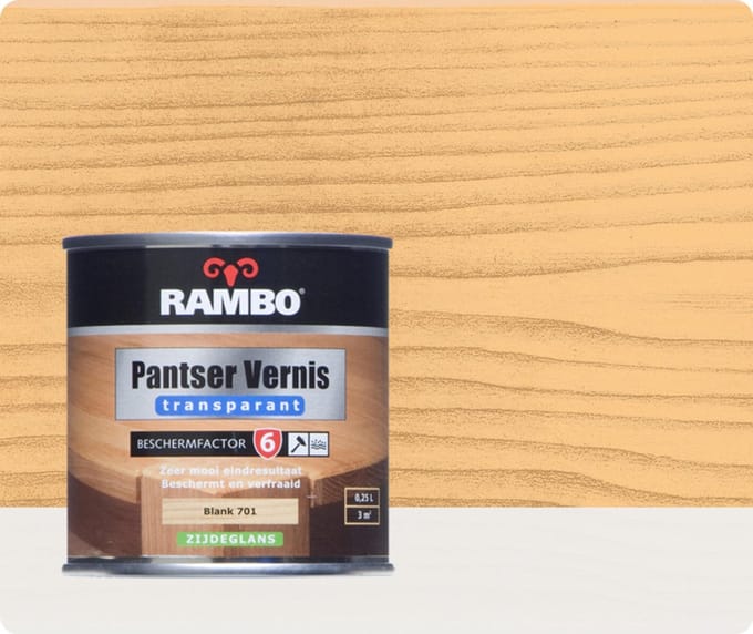 Rambo Pantser Vernis Acryl Zijdeglans 0,25 liter - Blank