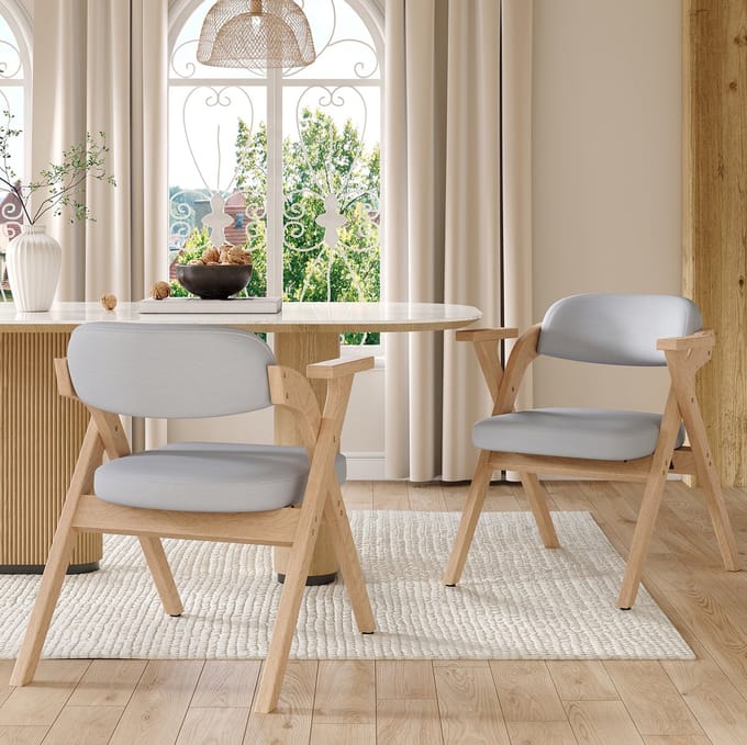 REDOM Eetkamerstoelen - Opvouwbaar en Ruimtebesparend - Modern - Hout en Linnen - Grijs