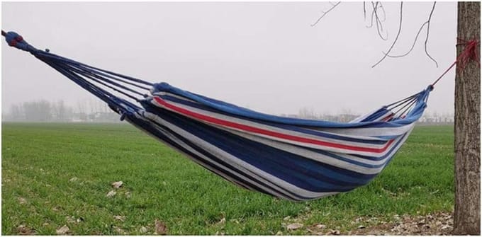 Hangmat - Schommelbed - Buiten Ontspannen - Hoge Gewichtscapaciteit - 200x80cm - Blauw Wit