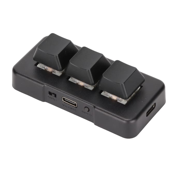 Clavier 3 touches rétroéclairé RVB Interface USB 3 touches Mini mécanique Programmable Plug and Play Macro noir