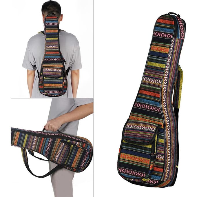 Speciale Nationale Stijl 23 Ukulele Ukulele Uke Tas Rugzak Koffer 6mm Katoenen Vulling Duurzaam Kleurrijk met Verstelbare gray