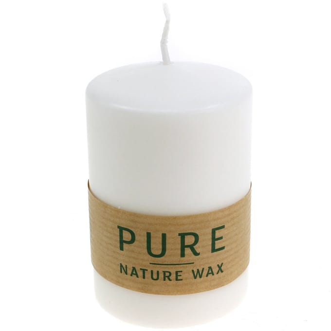 PURE Nature Safe Candle stompkaars stearine, koolzaadwas 90/60mm wit 1