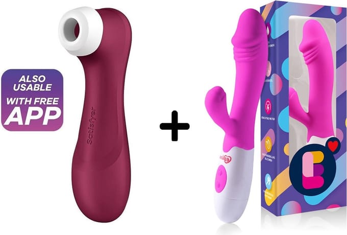 Satisfyer Pro 2 Gen 3 Rood Connect App met Easylove Tarzan Vibrator - Combinatie Voordeel Set