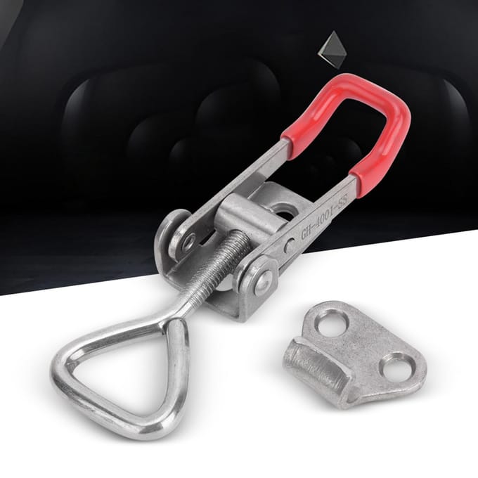 2 Stuks Knevelklemclip 304 Roestvrij Staal Verstelbare Gesp Snelle Bevestiging Handgereedschap gray