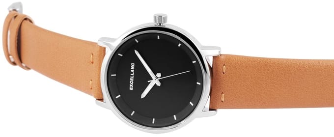 EXCELLANC Herenhorloge kunstleer Mineralglas