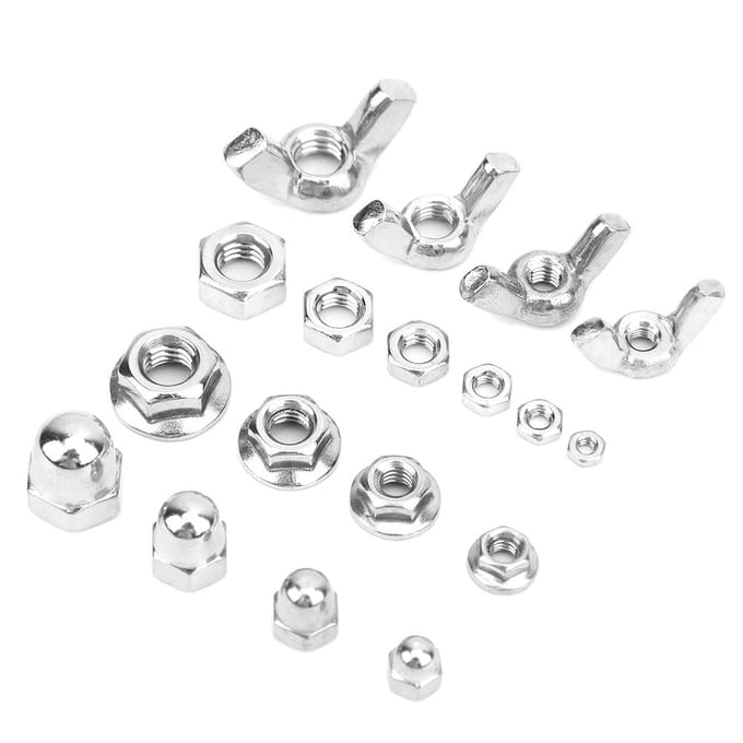 180 STKS Roestvrij Staal Moeren Set Vleugel Flens Dop Zeskantmoeren M2 M2.5 M3 M4 M5 M6