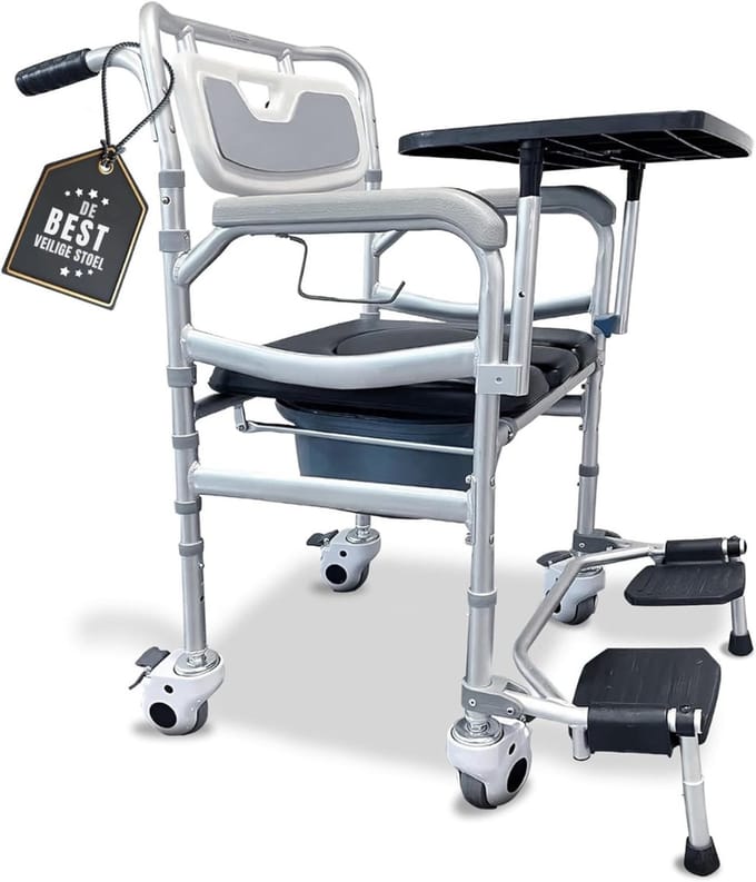 SCH® Toiletstoel - Zilver - ‎79cm x 53cm x 96cm