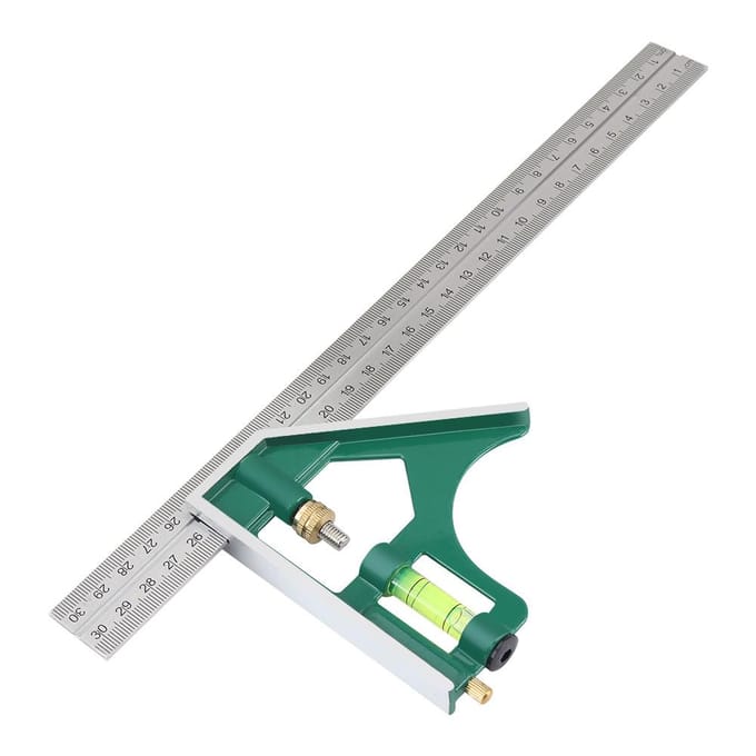 Multi functional 300mm Combination Square Angle Ruler 45 90 Degree With Bubble Level