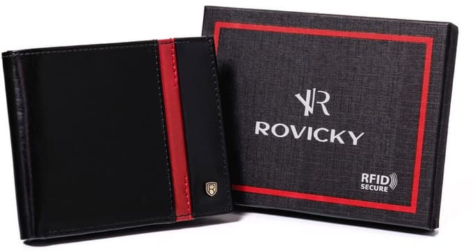 Rovicky - Horizontale Lederen Portemonnee - RFID Bescherming