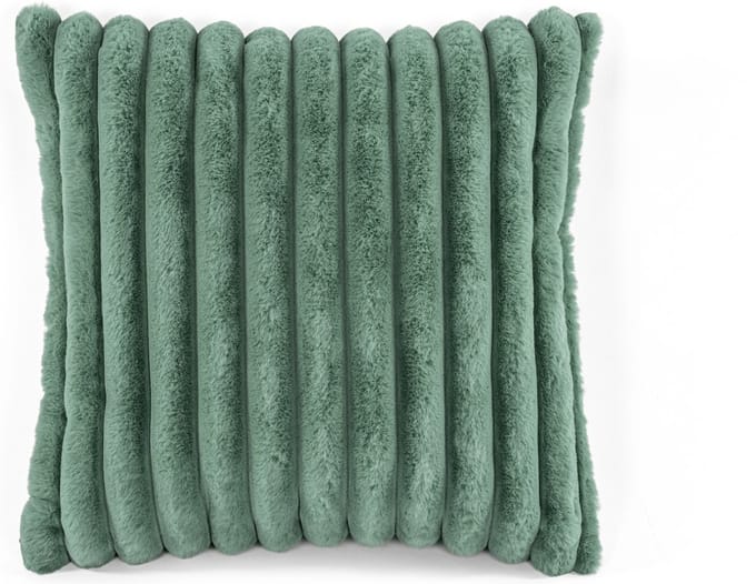 TISECO HOME STUDIO - Kussen (gevuld) - RABBIT STRIPE FUR - 45x45 cm - 100% polyester - Saliegroen