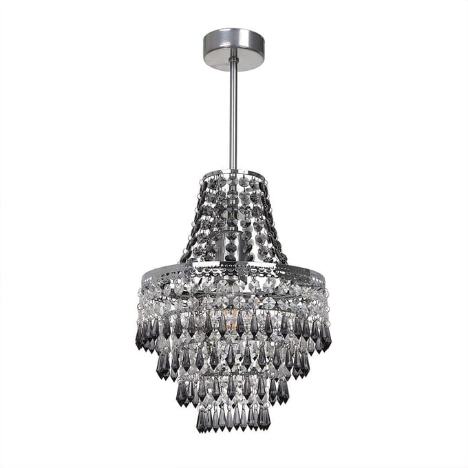 Milagro GEMMA Hanglamp E27 Crystal Glamour Zwart/Zilver 23cm