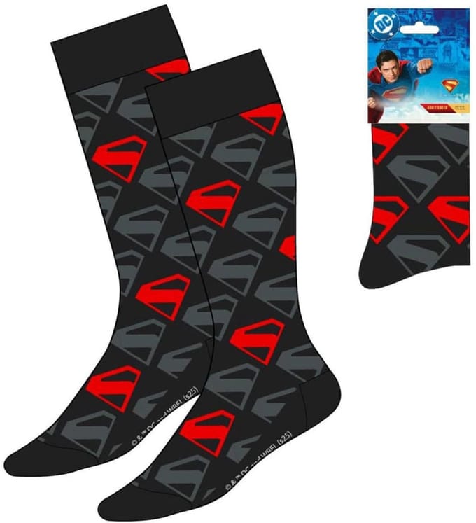 Superman Grey volwassen lange sokken 38/45