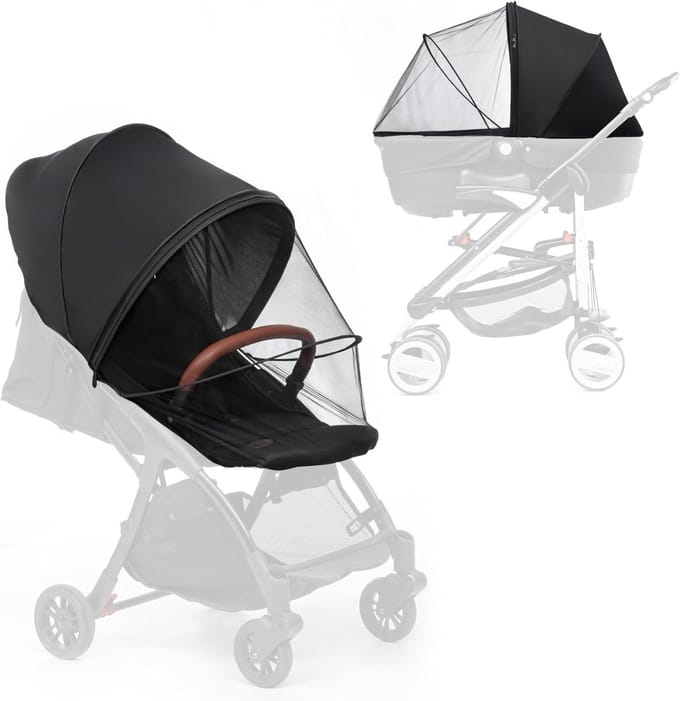 Universeel 2-in-1 Zonnescherm en Klamboe voor Kinderwagen