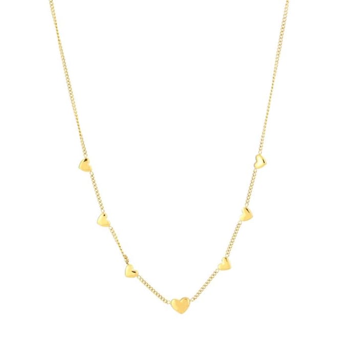Bijoutheek Collier Kleine Hartjes Goudkleurig