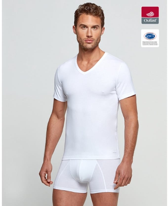 Impetus Innovation Heren T-Shirt V-Hals Korte Mouw Wit Wit M