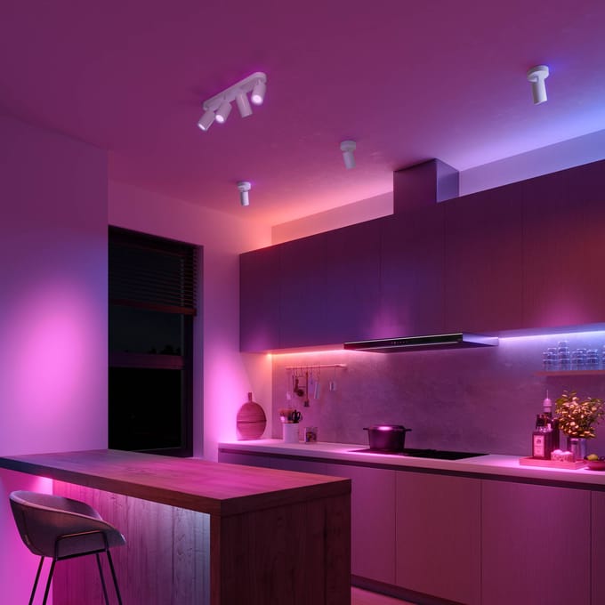 Calex Smart Plafondlamp - 4-Lichts - Slimme Opbouwspot - Ovaal - Wit