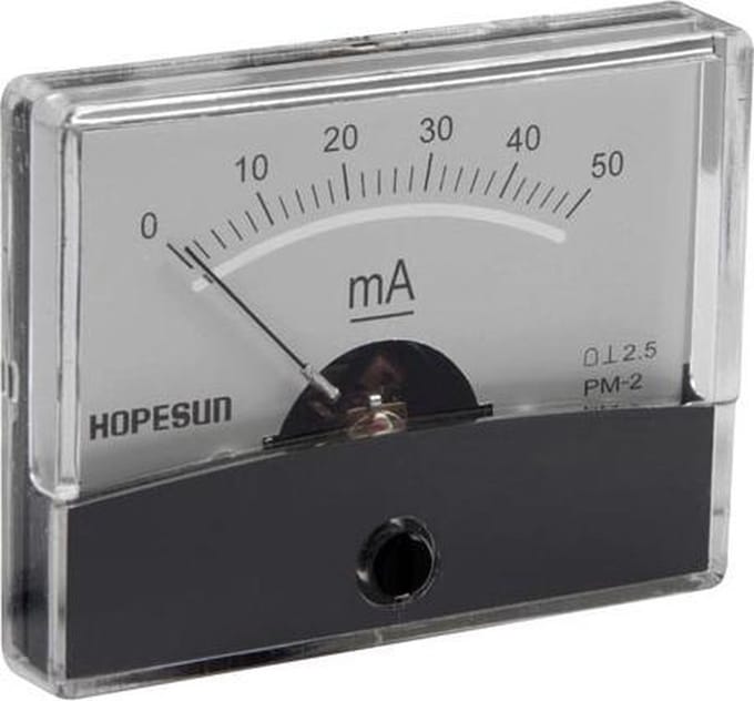 Analoge Paneelmeter Voor Dc Stroommetingen 50Ma Dc / 60 X 47Mm