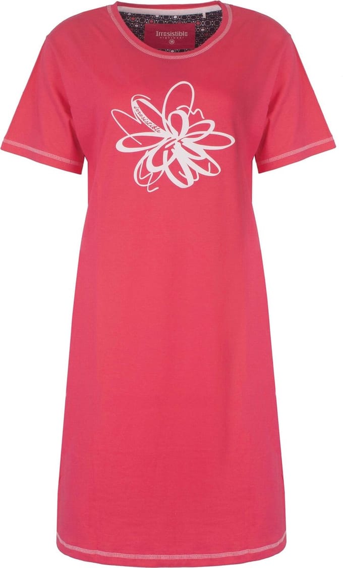 Irresistible Dames Nachthemd - Korte Mouwen - Rood - Maat S