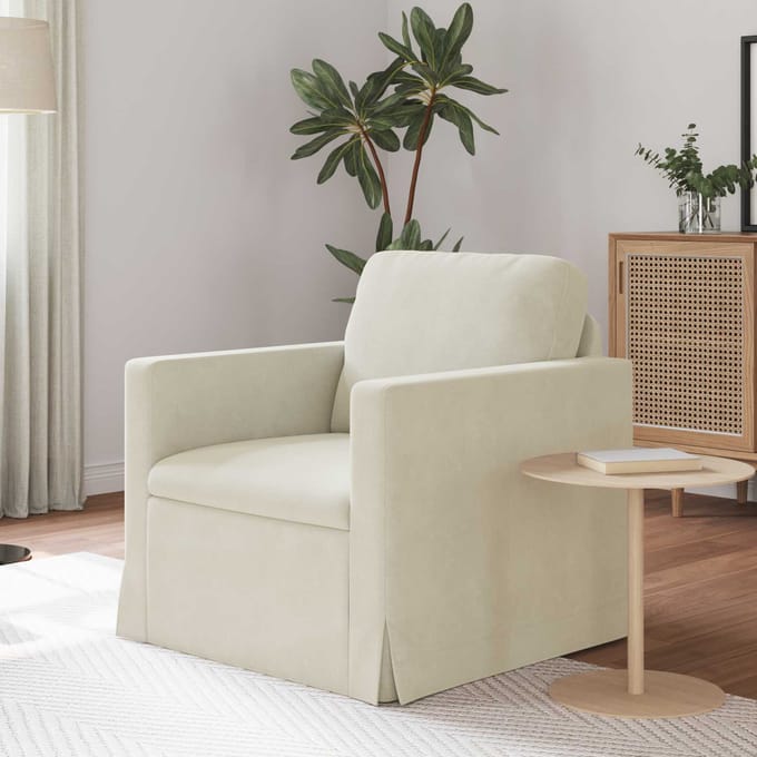 vidaXL Bank Crème 78 x 78 x 80 cm Fluweel
