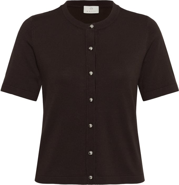 Kaffe KAlizza Contrast Cardigan Dames Trui - Coffee Bean