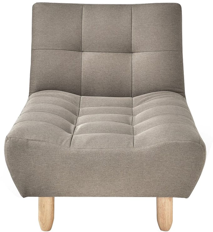 Vente-unique Uitklapbare chaise longue van taupegrijze stof ESTEBAN