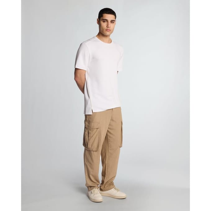 Lyle & Scott Katoen Linnen Cargo Broeken - Zand