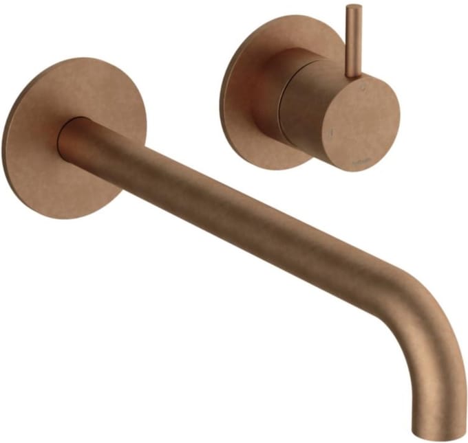 Hotbath Cobber CB105EXT25 afbouwdeel inbouw wastafelkraan met 25cm uitloop verouderd messing