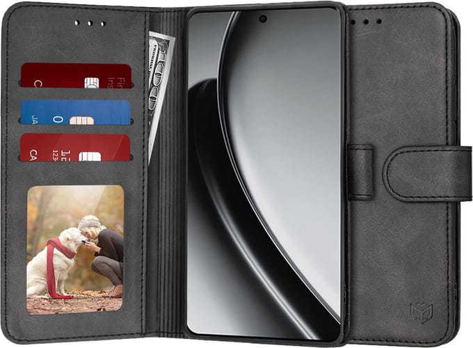 Hoesje geschikt voor Realme GT 6 - Techsuit Diary Book Wallet Case - Zwart
