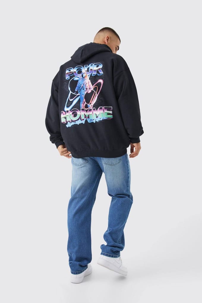 Relaxed Rigid Washed Jeans | Mid Blue | Size 48R