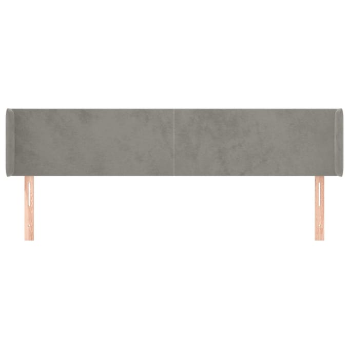 vidaXL - Hoofdbord - met - randen - 163x16x78/88 - cm - fluweel - lichtgrijs