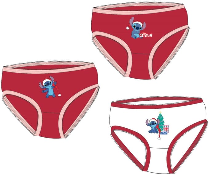 Kerstslips voor meisjes - Stitch - Geschenkverpakking - 3-Pack - 2/3 Jaar - Maat 92/98
