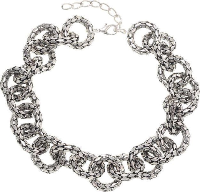 Behave - Zilverkleurige Schakelketting - Trendy Modeketting